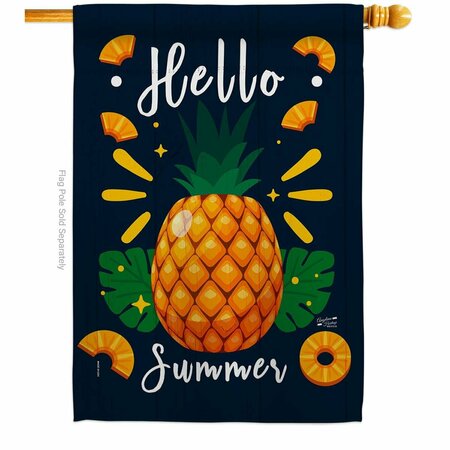 PATIO TRASERO Pineapple Summer Food Fruit 28 x 40 in. Double-Sided Vertical House Flags for  Banner Garden PA3903837